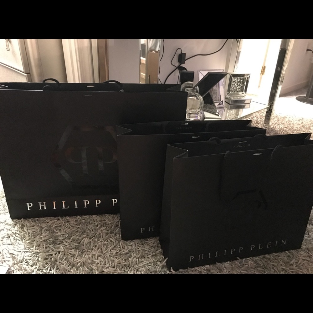 Philip Plein store bags 1 large 2 medium